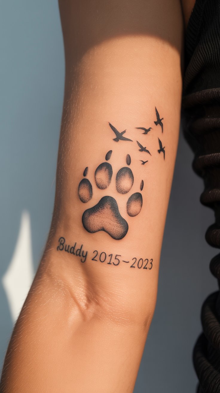 Dog Memorial Tattoo Idea