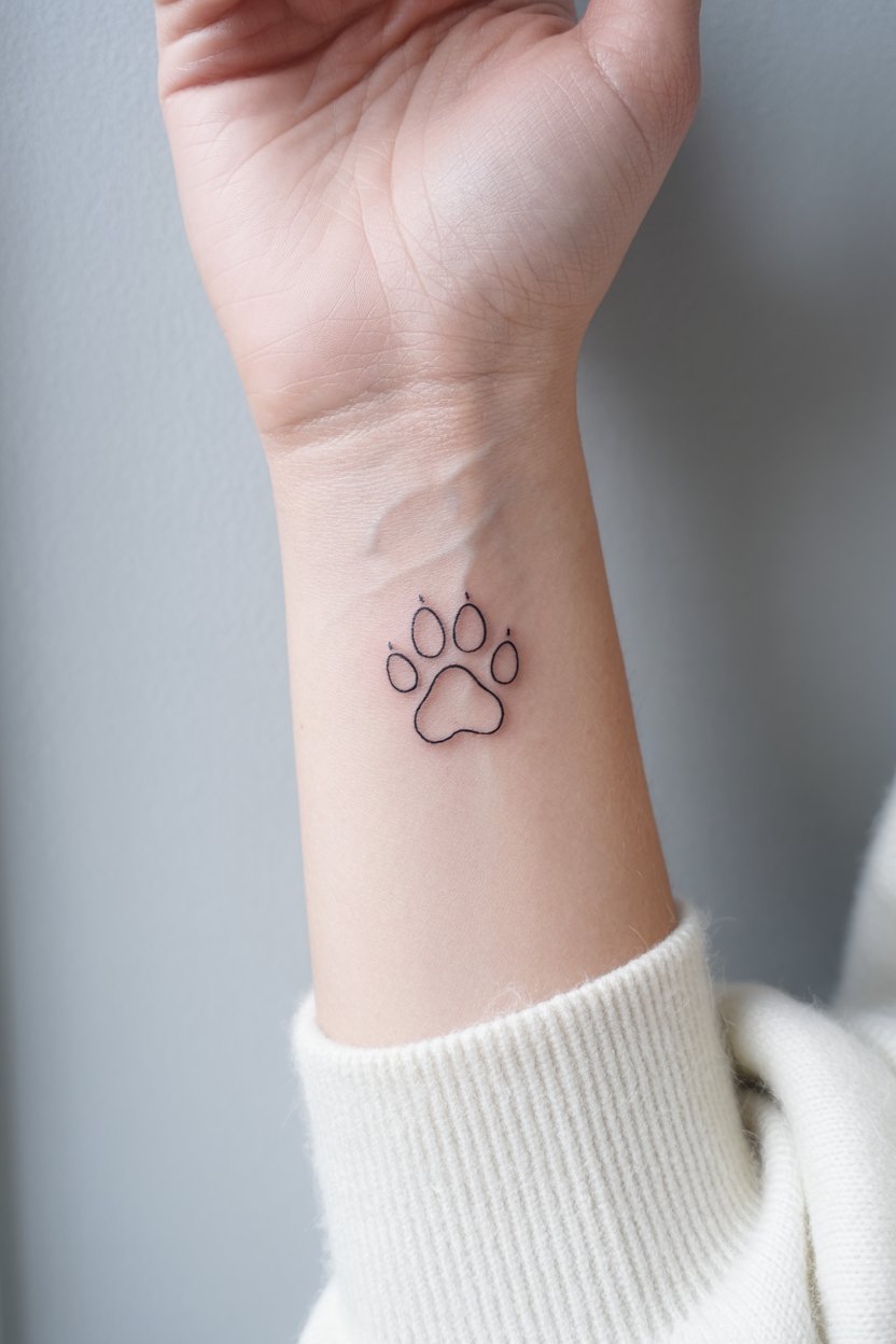 Cute Paw Print Tattoo