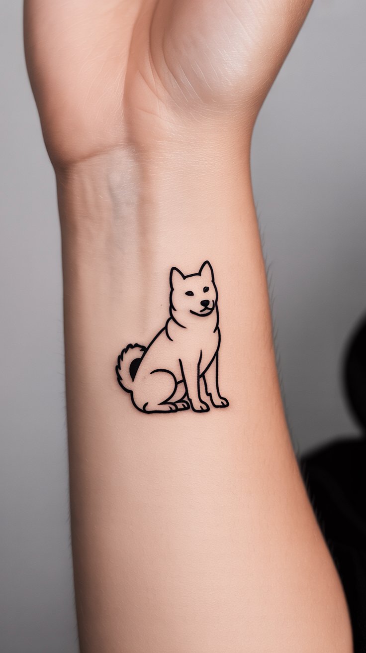 Minimalist cockapoo tattoo