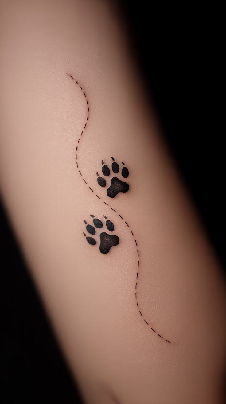 Minimalist Dog Paw Print Tattoo
