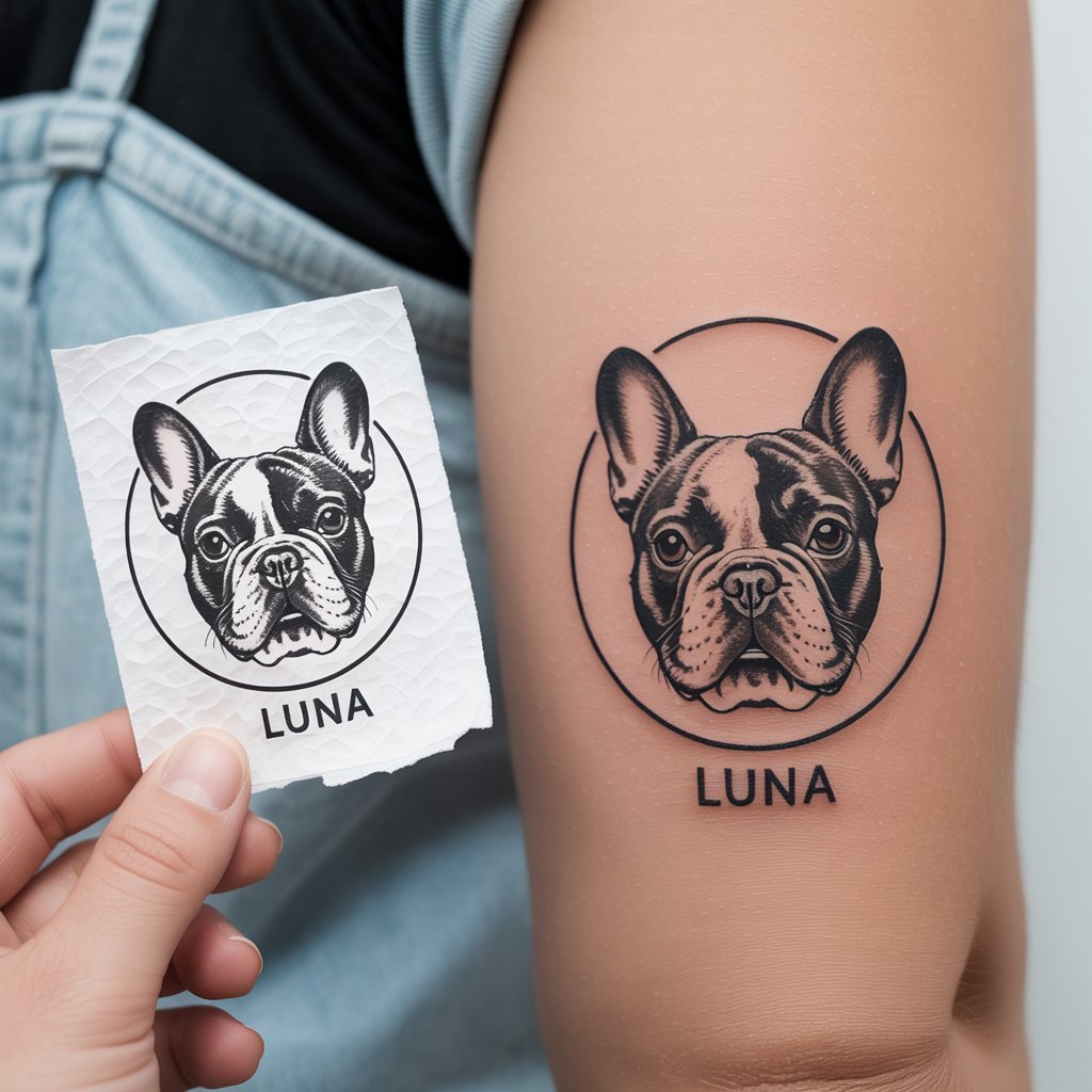 French Bulldog Tattoo Design