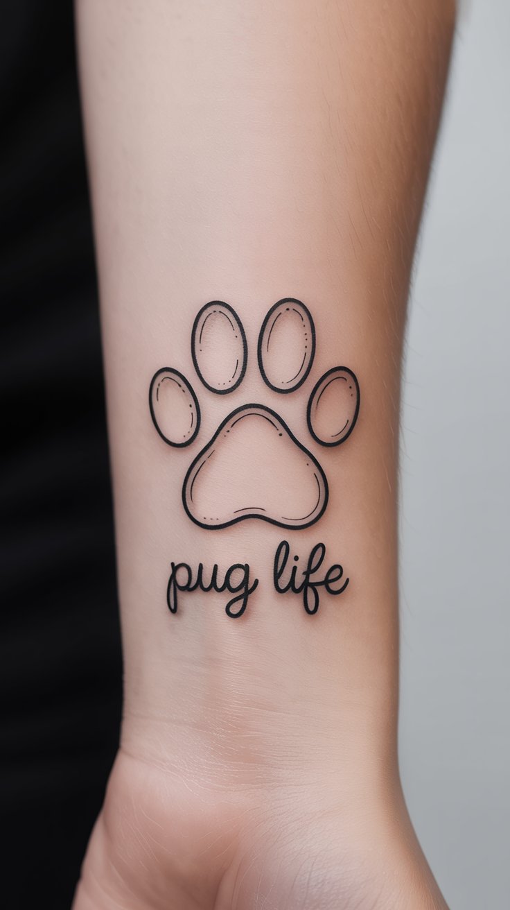 Pug Tattoo Design